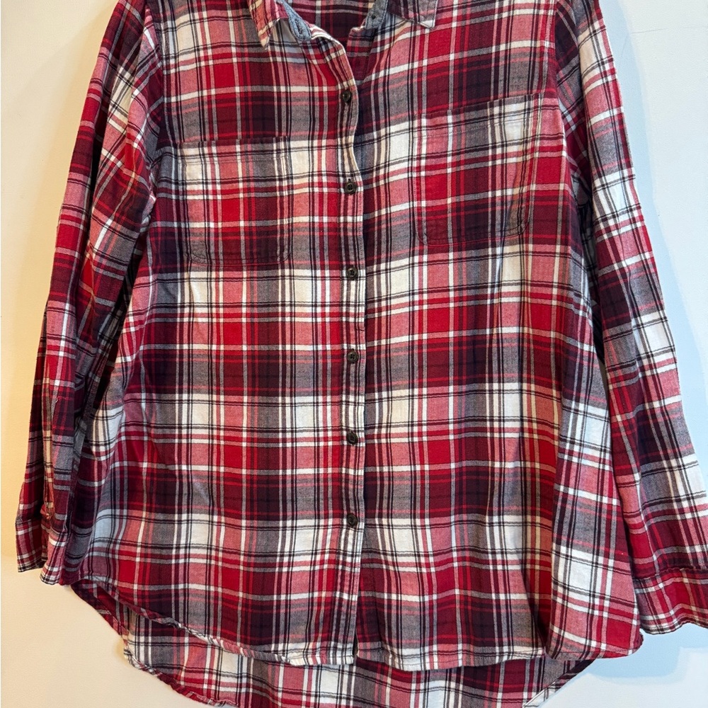 Cato Red and White Plaid Shirt